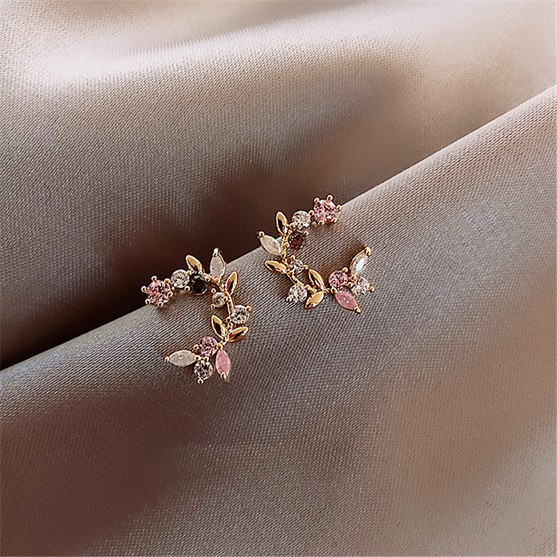 S925 Silver Needle South Korea Dongdaemun The Same Earrings Full Of Diamonds, DelicateEarrings, Super Fairy Earrings