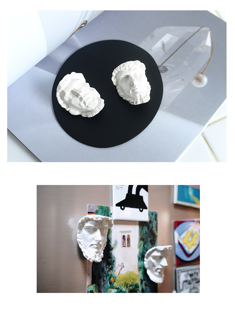 Imitation Plaster Greek Head Three-Dimensional Decorative Refrigerator Magnetxes