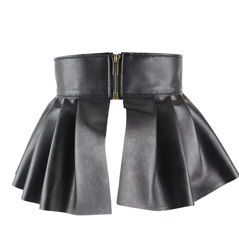 Belt, Skirt, Shoulder Piece, Personality Pu - Black