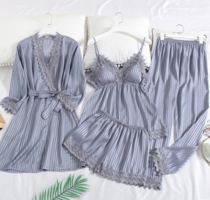 Title 5, Ice Silk Pajamas Suspender Shorts Suit