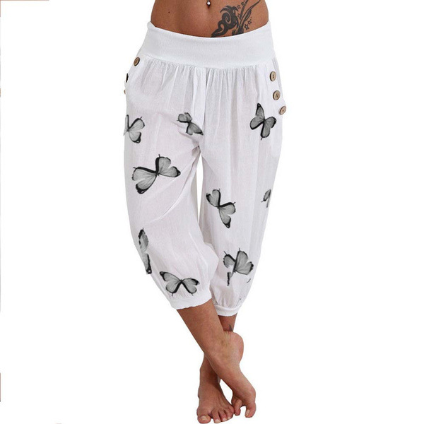Fashion Printed High Waist Pocket Bloomers White - Shop at LoveMi
