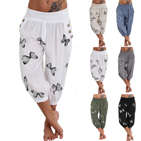 Fashion Printed High Waist Pocket Bloomers