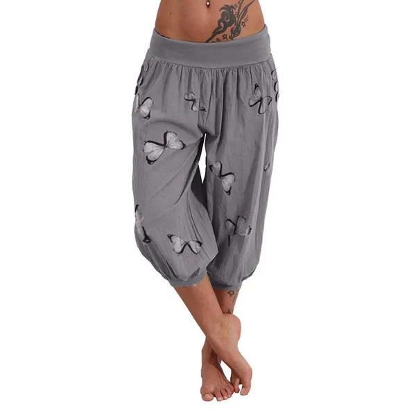 Fashion Printed High Waist Pocket Bloomers Grey - Shop at LoveMi