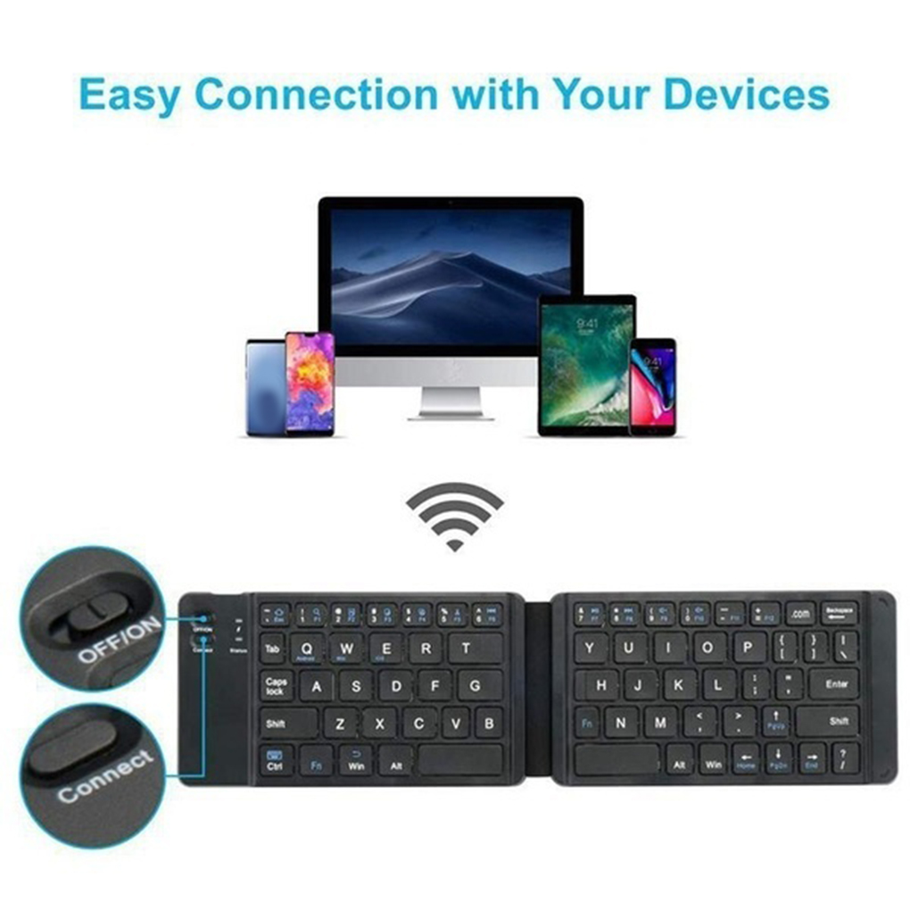 Computer laptop Mini sammenleggbar tastatur bærbar trådløs - Miniatyr 3