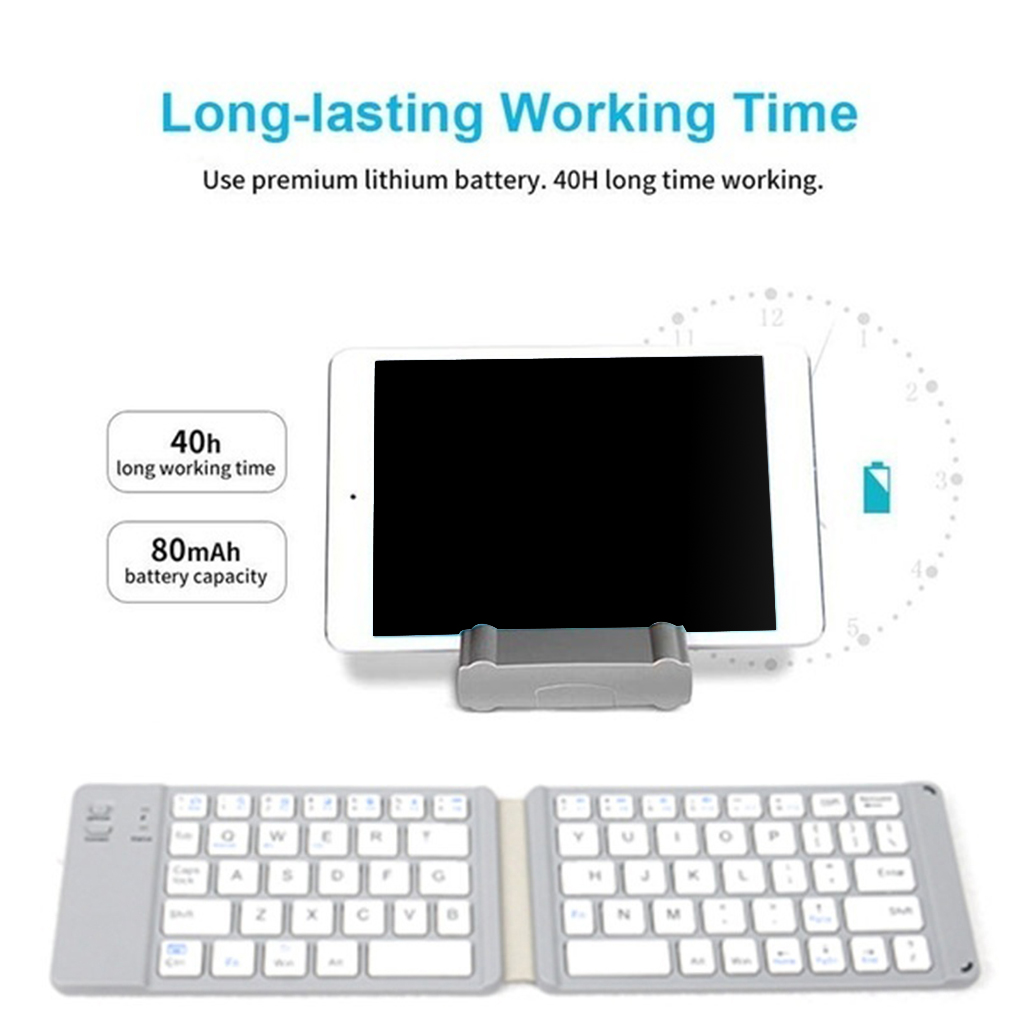 Computer laptop Mini sammenleggbar tastatur bærbar trådløs - Miniatyr 4