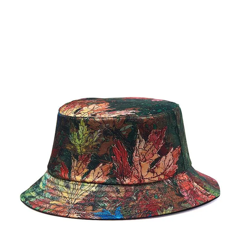 Graffiti Print Fisherman Hat Hip-Hop Disc Hat - Dark Green