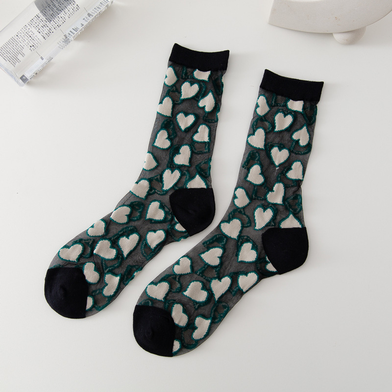 Title 6, Ladies Socks Love Thin Card Silk Boat Socks