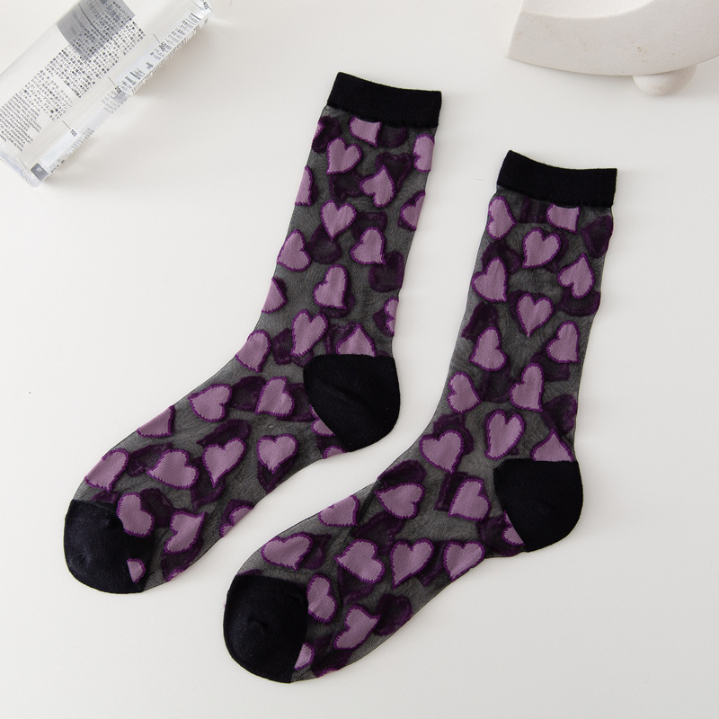 Title 2, Ladies Socks Love Thin Card Silk Boat Socks