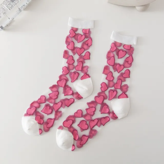 Ladies Socks Love Thin Card Silk Boat Socks Pink - Shop at LoveMi