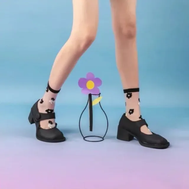 Spring And Summer New Stockings Cute Cartoon Ladies Socks Personality Female Tube Socks Black - Shop at LoveMi