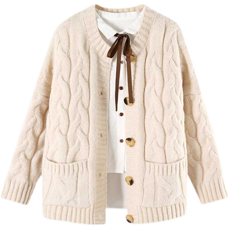 Title 4, Giacca-maglione donna a treccia autunno inverno...