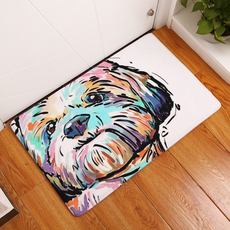 Big Face Dog Printing Mat Door Mat Digital Printing Foot Pad