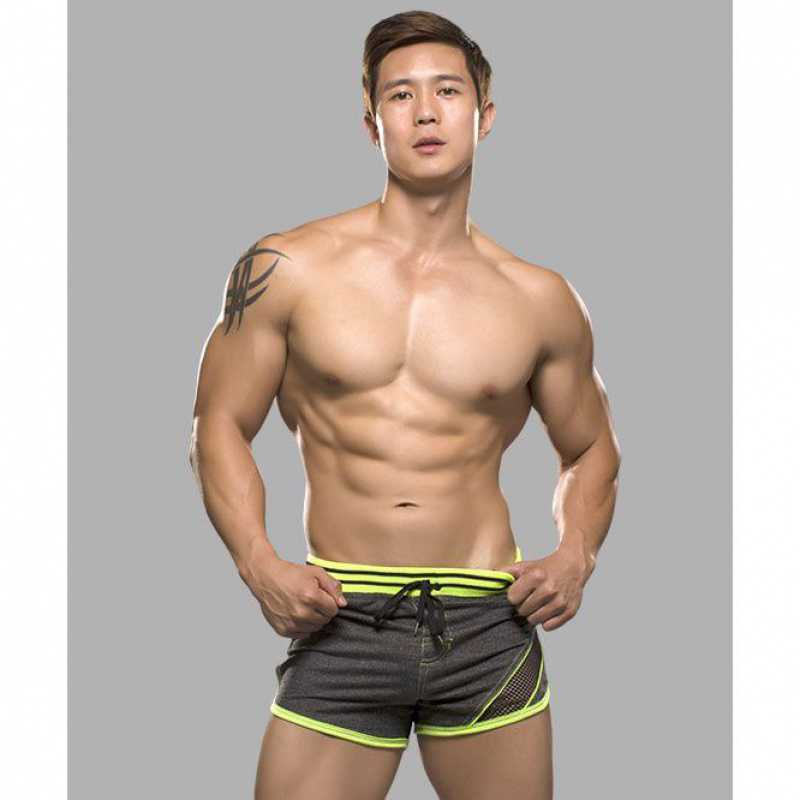 Men'S Back Mesh Sports And Leisure Boxer Arrow Trousers, Lace-Up Cotton