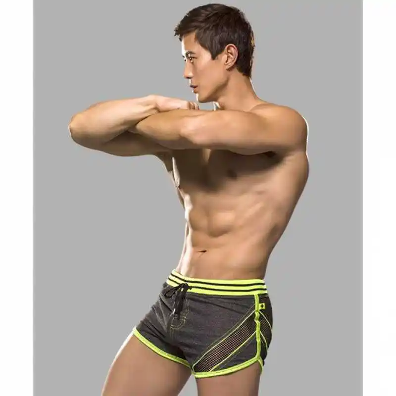 Men'S Back Mesh Sports And Leisure Boxer Arrow Trousers, Lace-Up Cotton