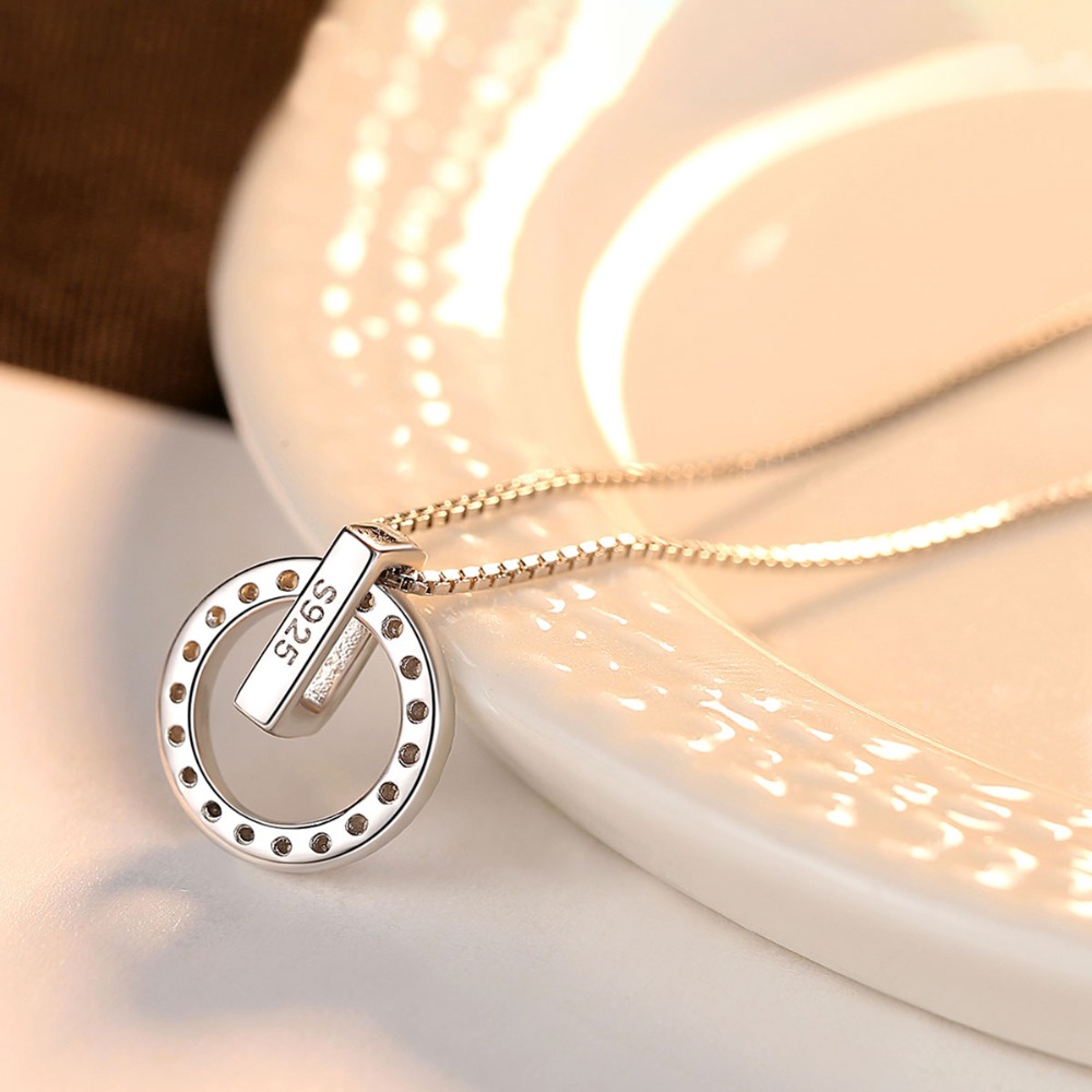 S925 Sterling Silver Necklace 3A Zircon Box Chain