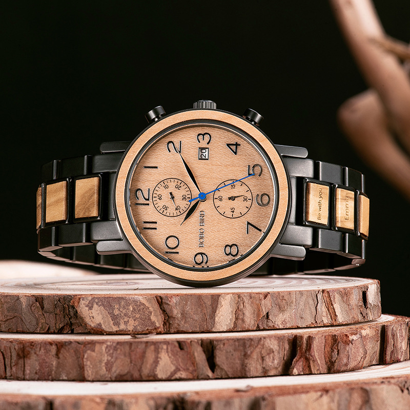 Casual Multifunctional Creative Green Sandalwood Watch