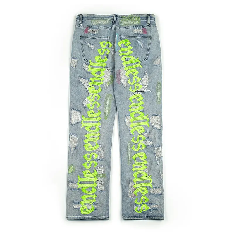Ripped Retro Jeans Trousers for Men and Women