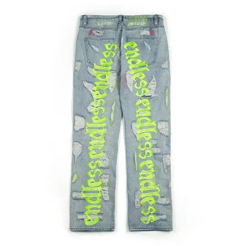Ripped Retro Jeans Trousers for Men and Women