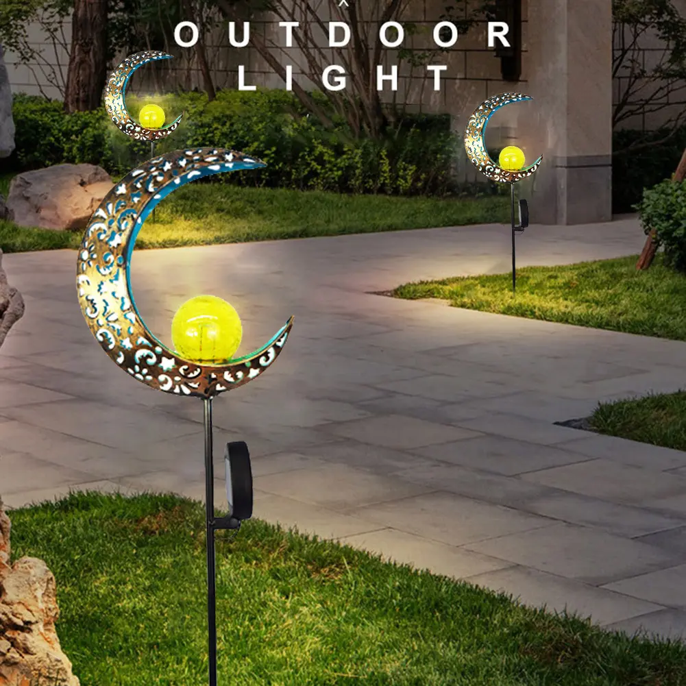 Outdoor Wrought Iron Ground Plug Solar Lawn