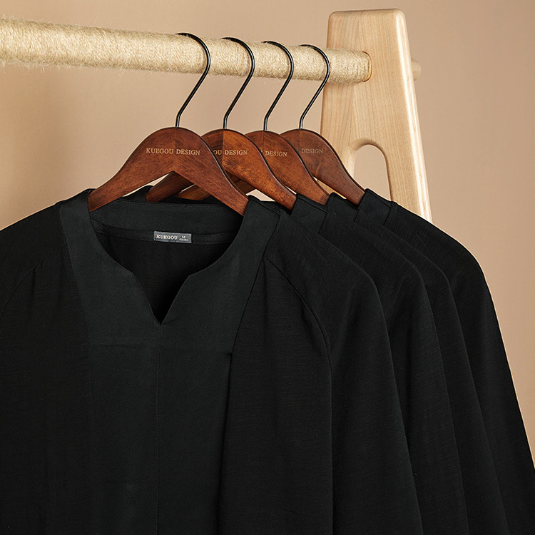 Men's Spring Simple V-neck Solid Color Top Stitching