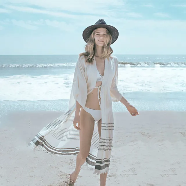 NNew Crochet Knitted White Beach Pareo Dress Long Tunic Pareos Woman Cover Ups Robe De To Cover Up Plage Coats White - Shop at LoveMi
