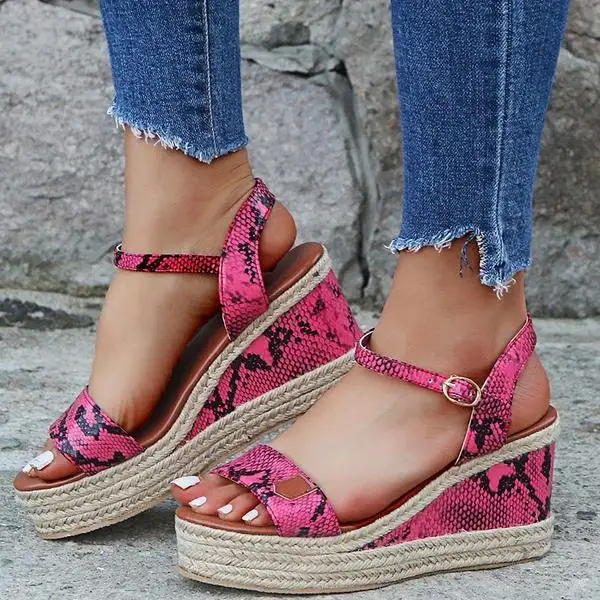 High-heeled Buckle With Wedge Heel Waterproof