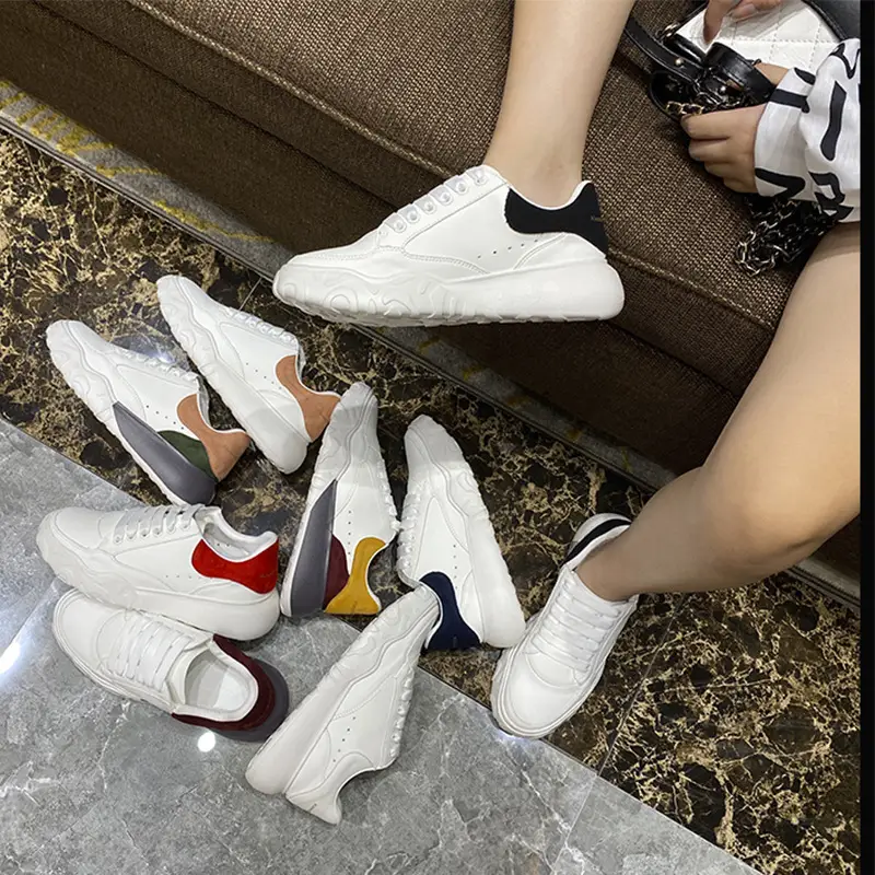Trifle Platform White Shoes Women All-match Genuine Leather
