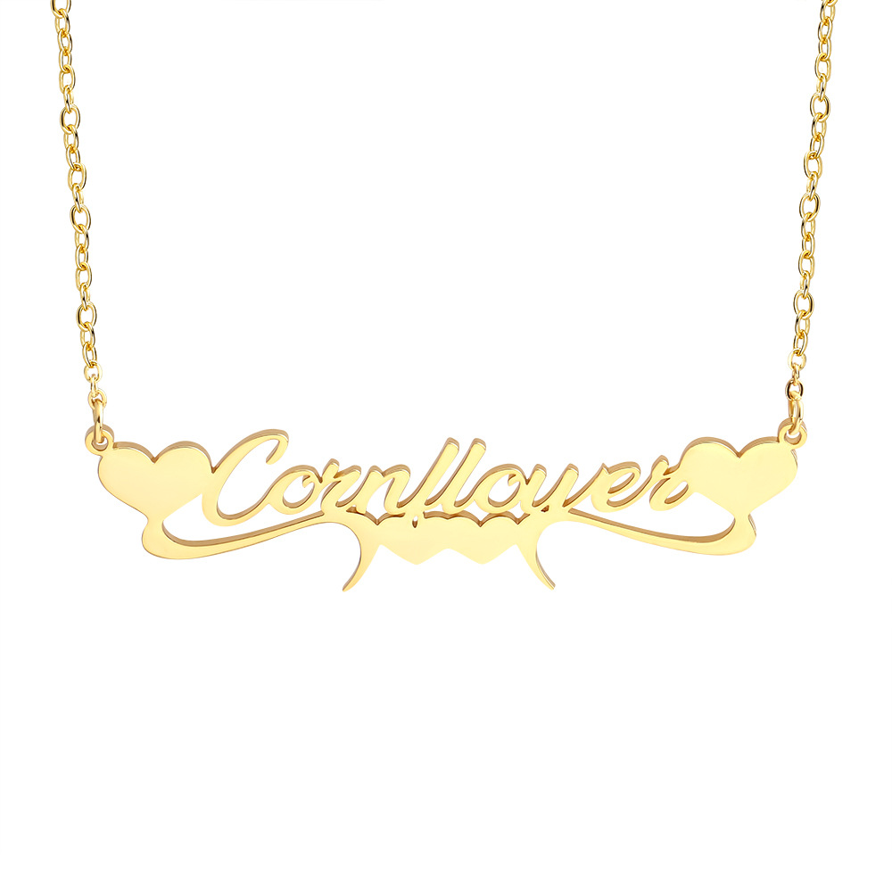 Stainless Steel Cut Heart-shaped Necklace Women