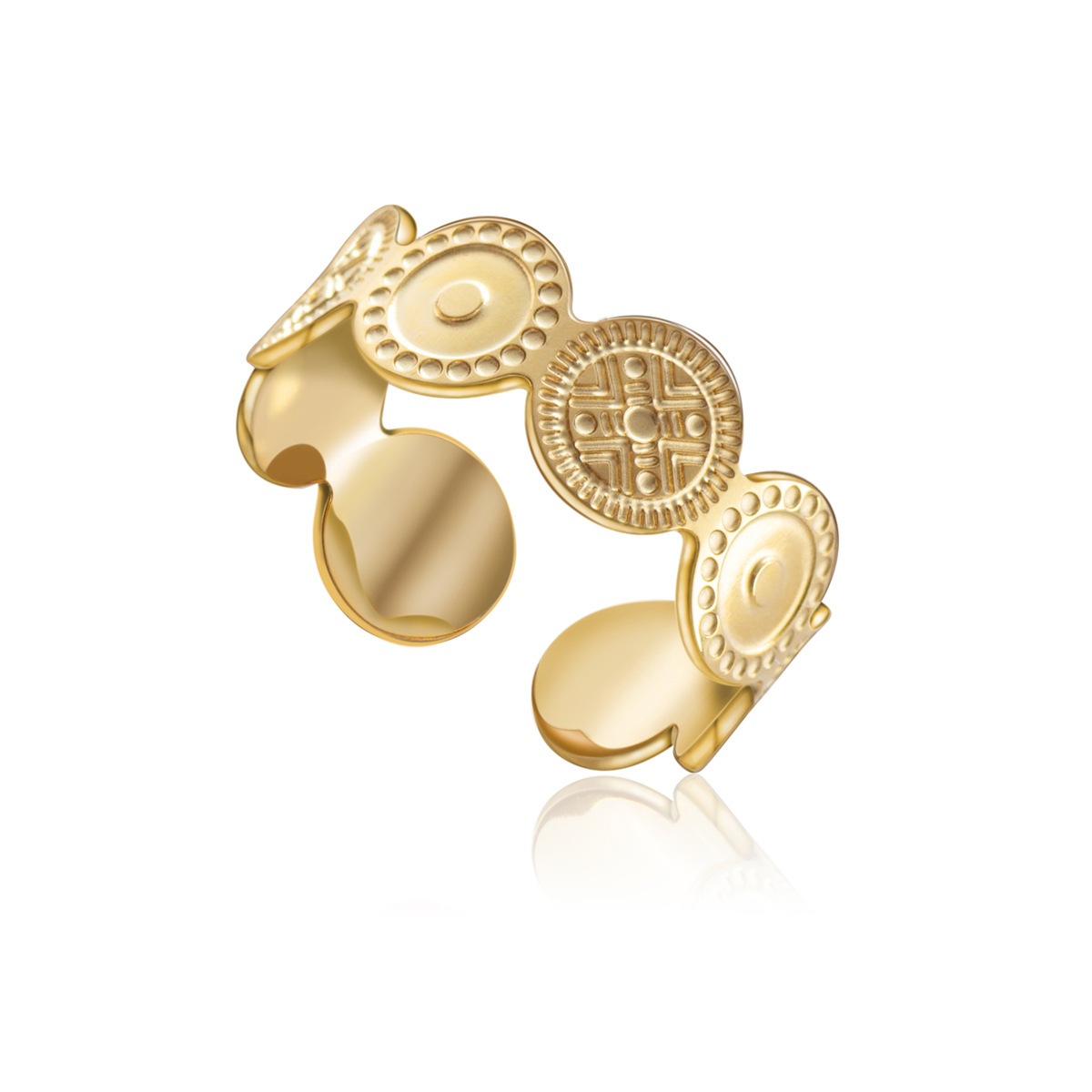 New Round Six-pointed Star Europe And America Restore Ancient Ways Contracted Ring