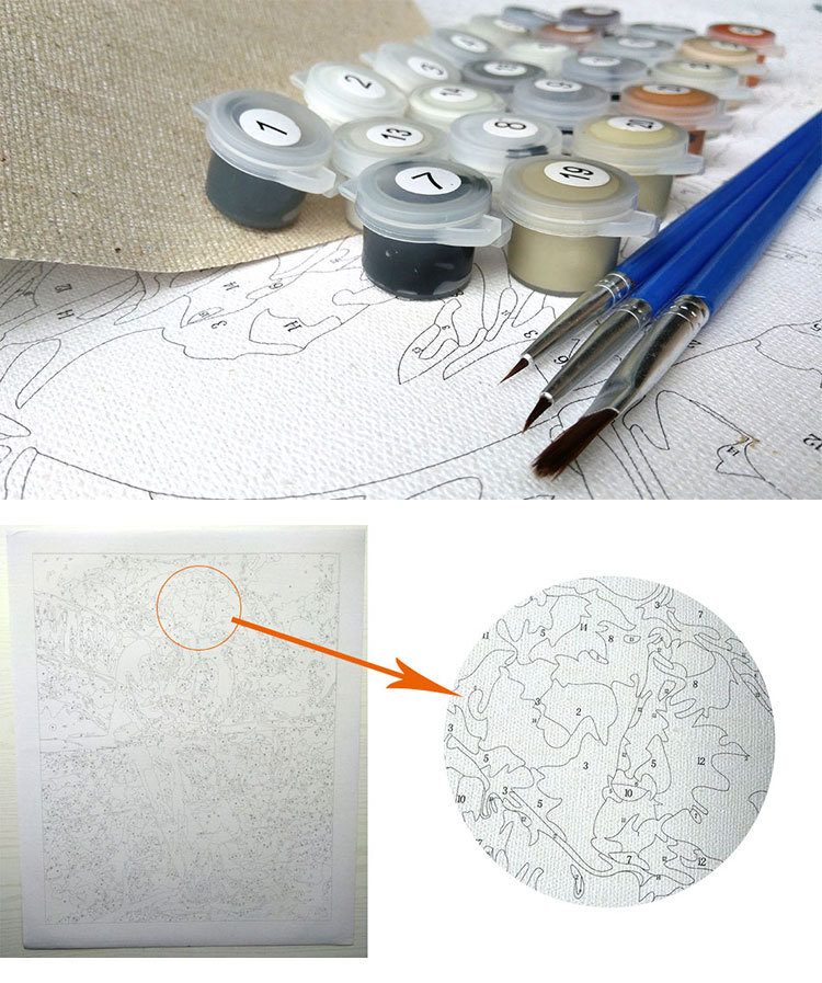 White Dahlia DIY Painting By Numbers Kit White Dahlia — foto 2