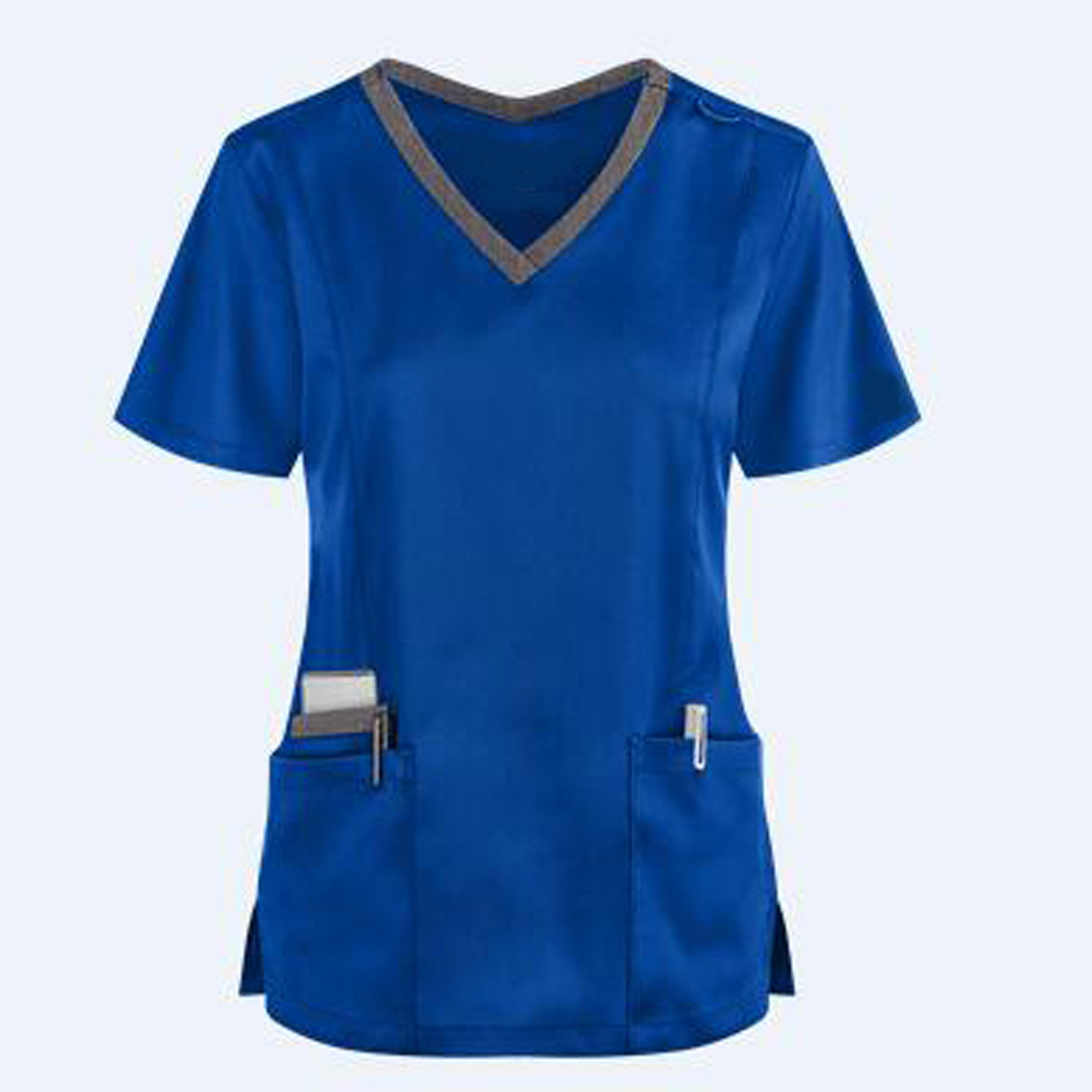 Title 5, V-neck Tooling Short-sleeved Slit Nurse Outfit ...