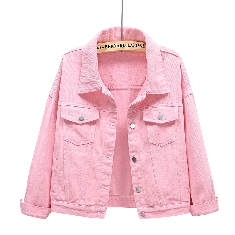 Women Jackets New Spring Outwear Denim Coat - Pink