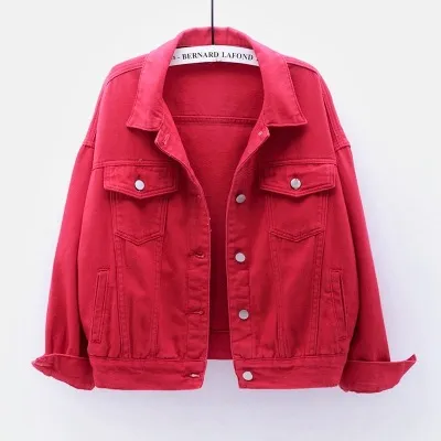 Women Jackets New Spring Outwear Denim Coat Red - Shop at LoveMi