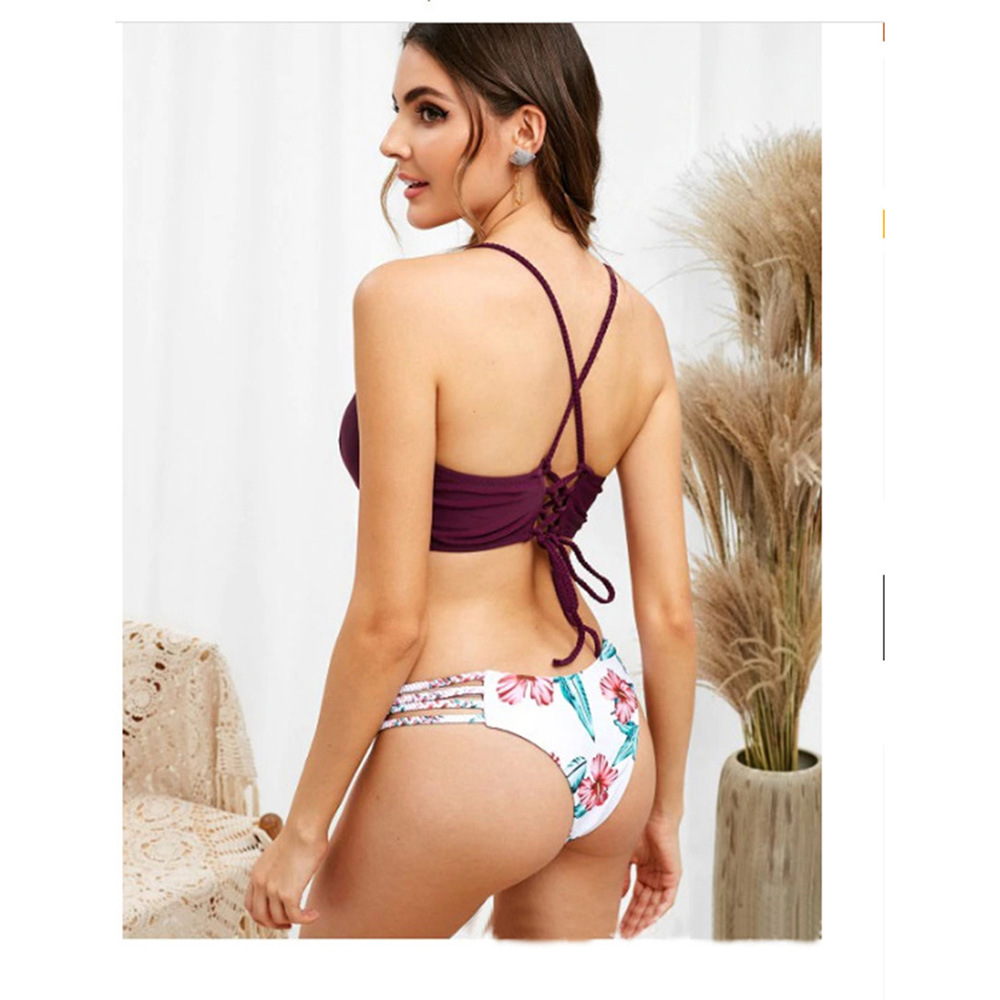 Braided Rope Bikini Swimsuit Printed Bikini Swimsuit - Image 2