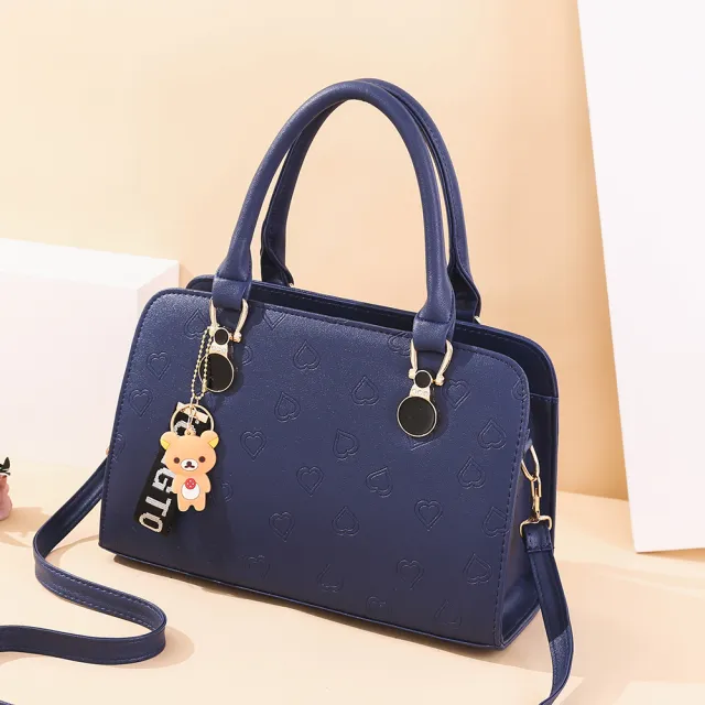 Women'S Bags New Spring Retro Trend One Shoulder Diagonal Texture Big Bag Ladies All Match Middle Aged Handbag Blue - Shop at LoveMi