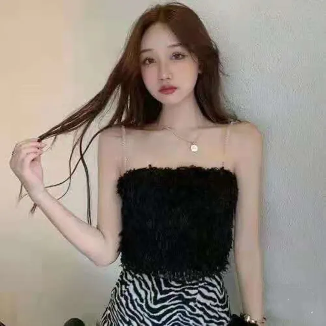 Show Clavicle Chain Tube Top Black - Shop at LoveMi