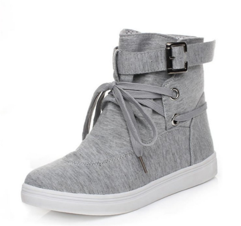 Canvas Shoes Flat Low-heeled Cavalier Martin Boots