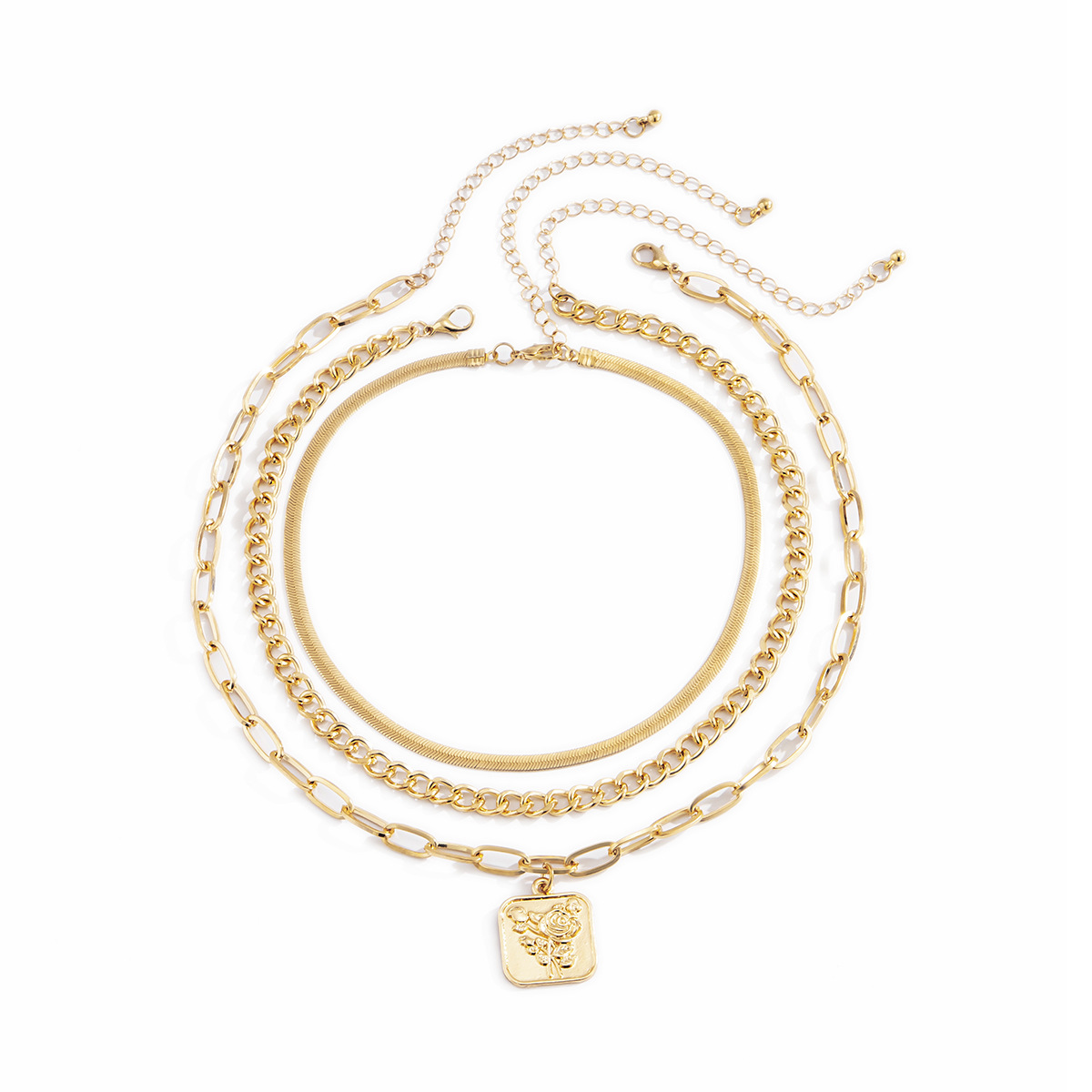 Retro Snake Bone Cross Chain Necklace