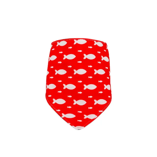 Three layer Thickened Waterproof Saliva Towel Triangle Scarf For Dogs Red Bottom Fish - Shop at LoveMi