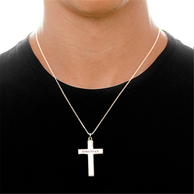 S925 Sterling Silver Cross Lettering Jewelry