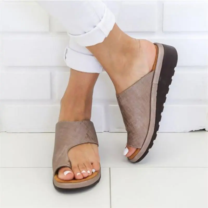 Womens Sandals New Female Shoes Comfy Platform Flat Sole Orthopedic Bunion Corrector Plus Size 35-43 Casual Shoes Woman - Print-39
