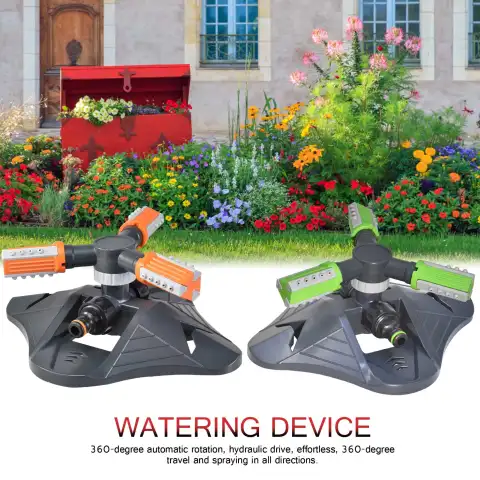 Adjustable 360 Degree 3-arm Rotating Sprinklers Grass Lawn Automatic
