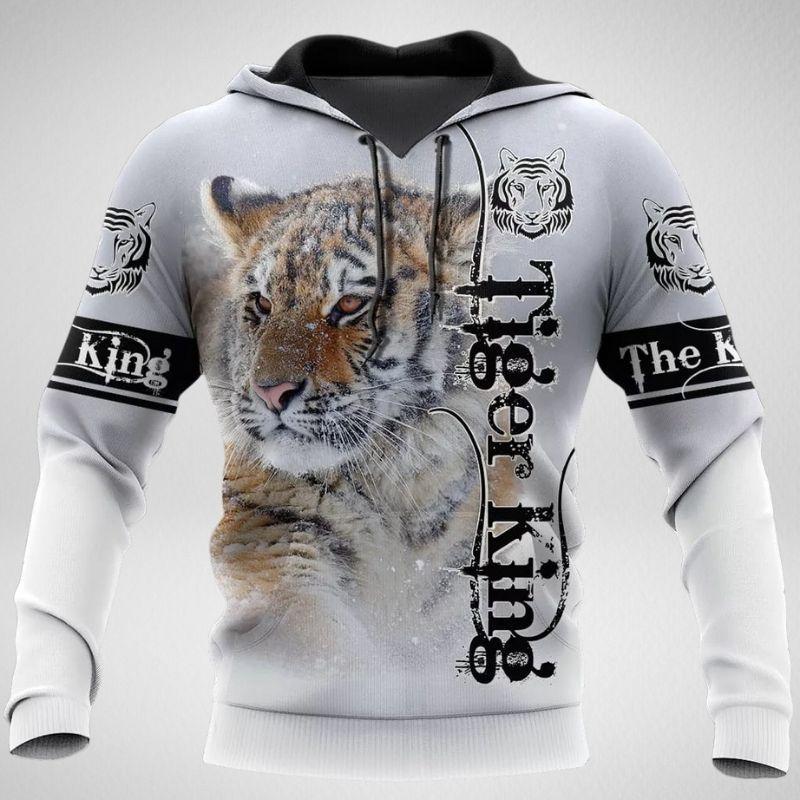 Tiger 3D Digital Printing Zipper Shirt