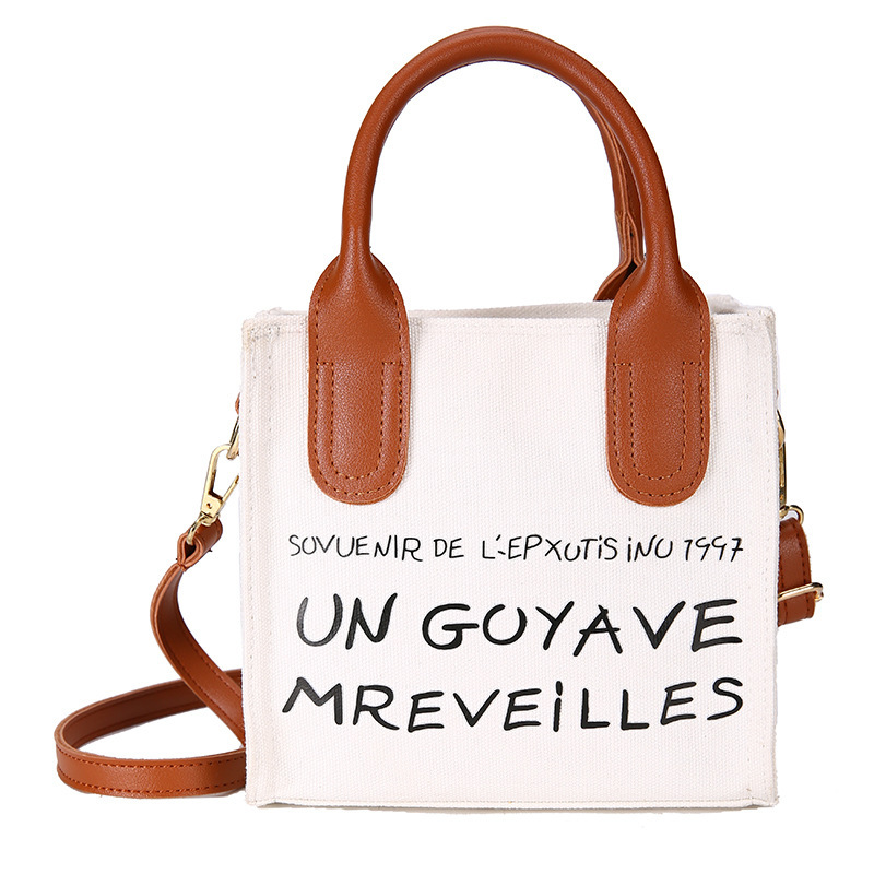 Alphabet Printing One-Shoulder Small Square Bag Student Fashion Messenger Handbag