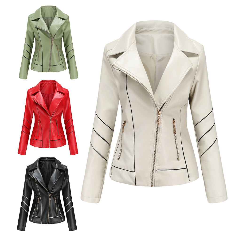 Title 5, Womens Leather Thin PU Short Coat Spring and A...