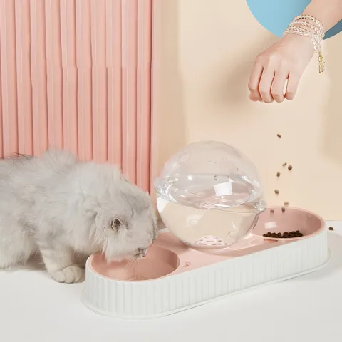 Plastic Pet Feeding Drinkers Cat Dog Automatic Feeder Drinking