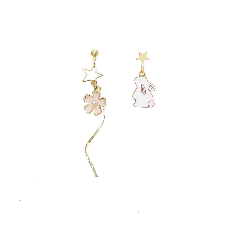 All-match Star Rabbit Earrings Girl Mori Series Without Pierced Ear Clips