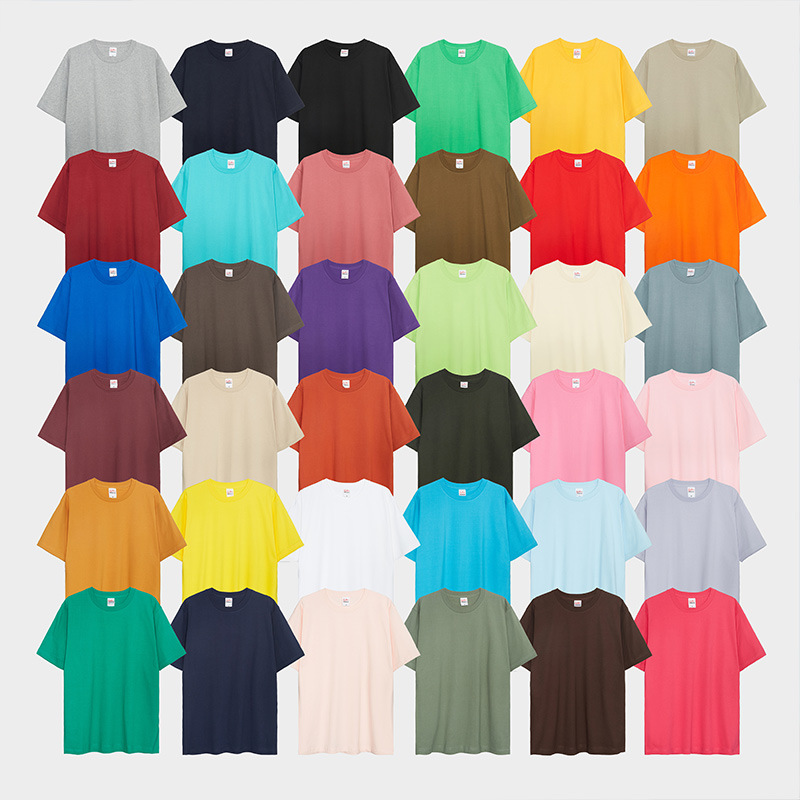 Thicken Solid Color Pure Cotton Thread Parent-Child T-Shirt