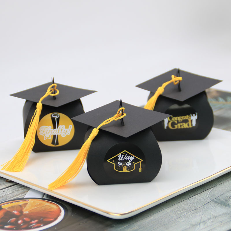 Bachelor hat box graduation celebration party candy box