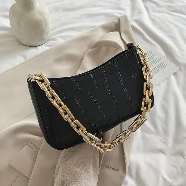 Fashion Net Red Pattern Handbag Shoulder Bag Black - Shop at LoveMi
